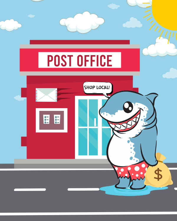 Cost-effective group marketing: Share ad space with 15 local businesses through Postcards Savings Shark.